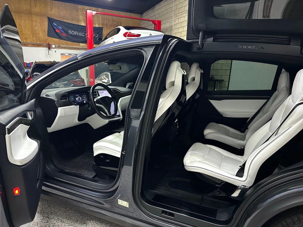 Tesla Model X white interior and seating